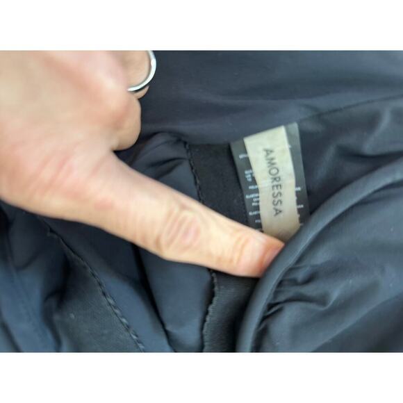 Amoressa Women's Black V-neckline One Piece Swimsuit Size 12 - Picture 6 of 8